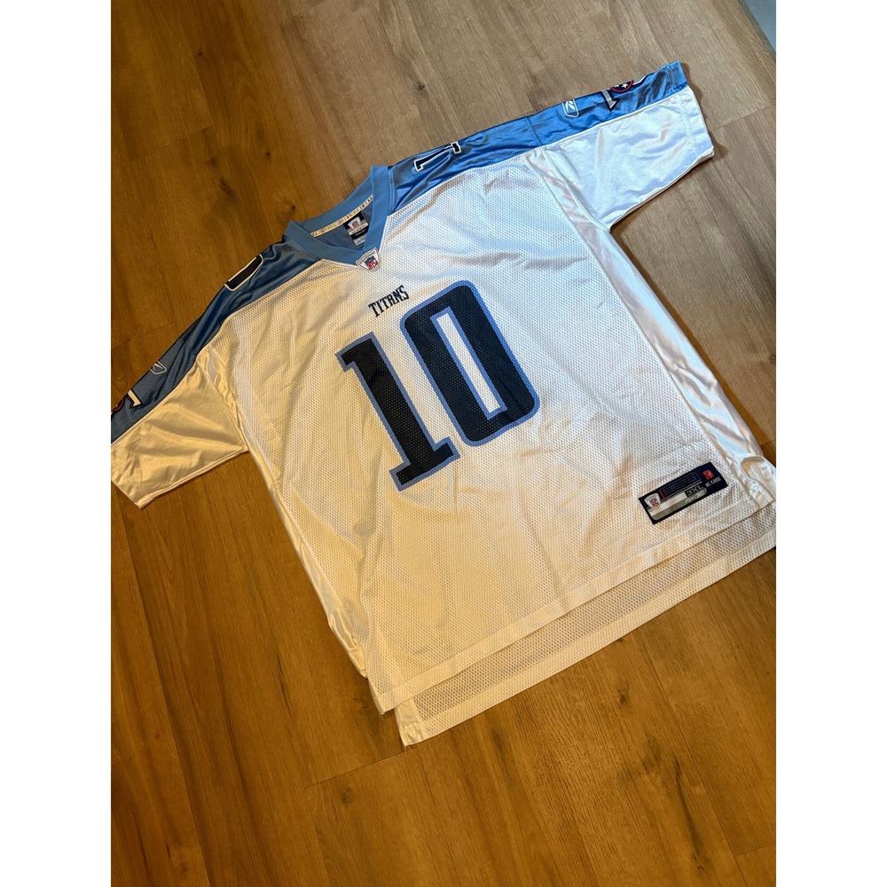 Reebok Authentic Tennessee Titans Jersey 3XL White Blue Jake Locker 10 NFL NWOT